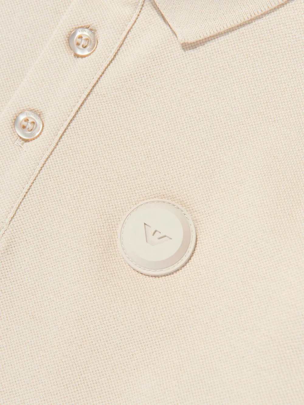 Emporio Armani Kids Poloshirt met lange mouwen en knopen Beige