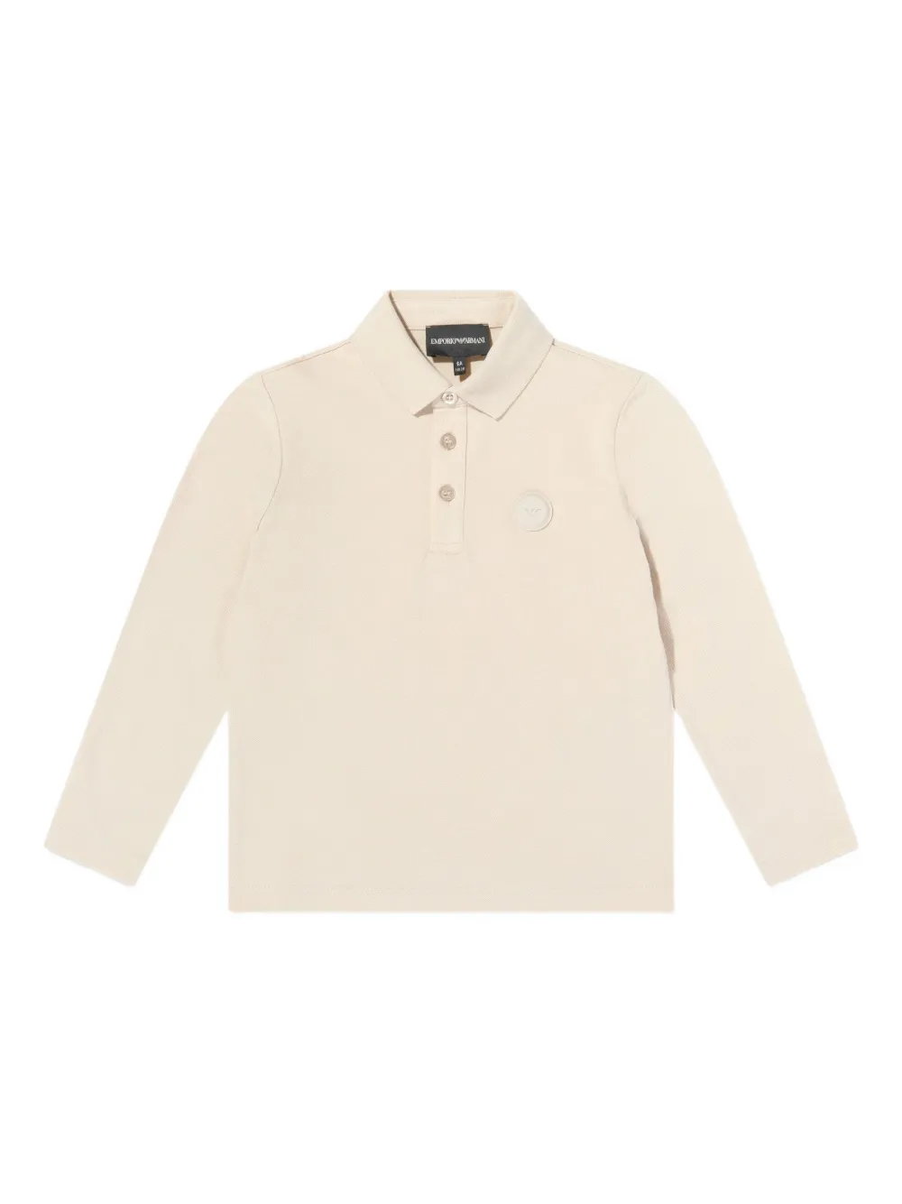 Emporio Armani Kids long-sleeve buttoned polo shirt - Toni neutri
