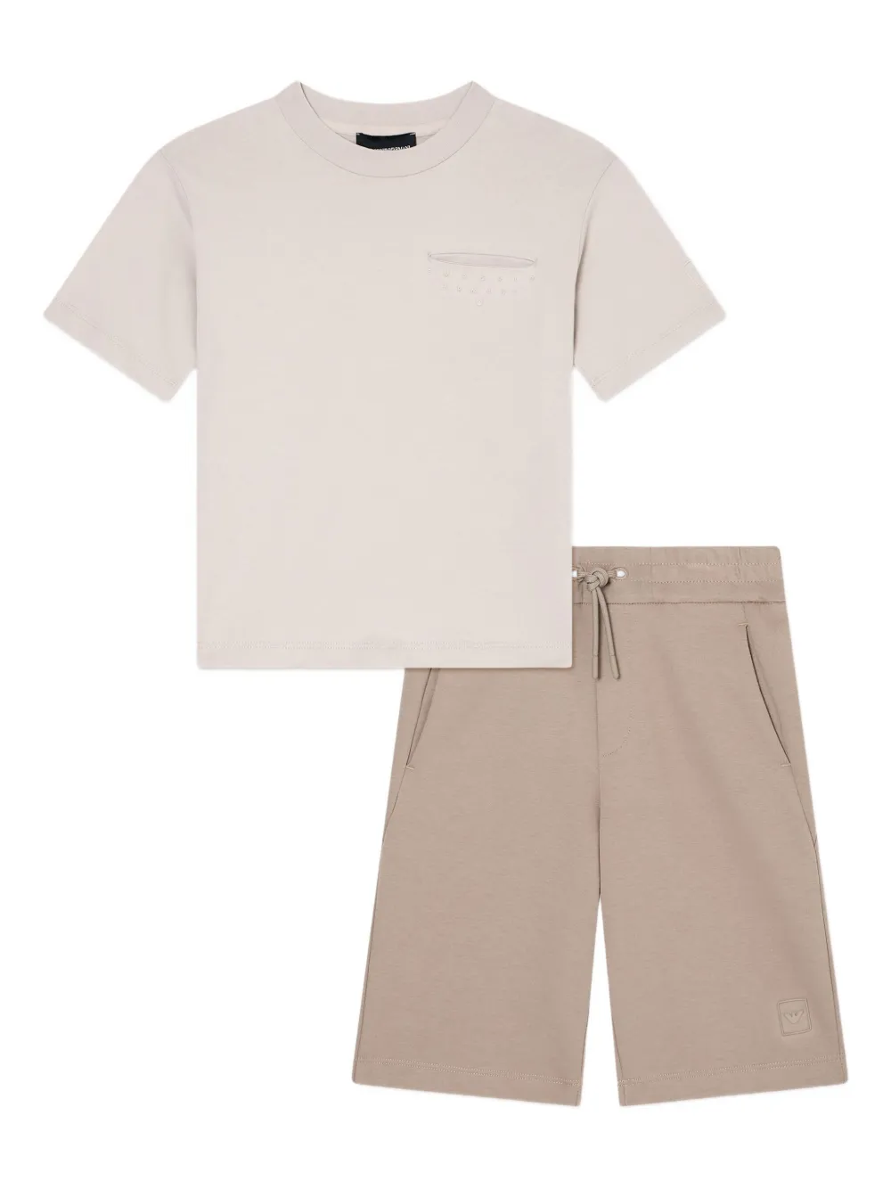 Emporio Ar i Kids Shortsset met logodetail Beige