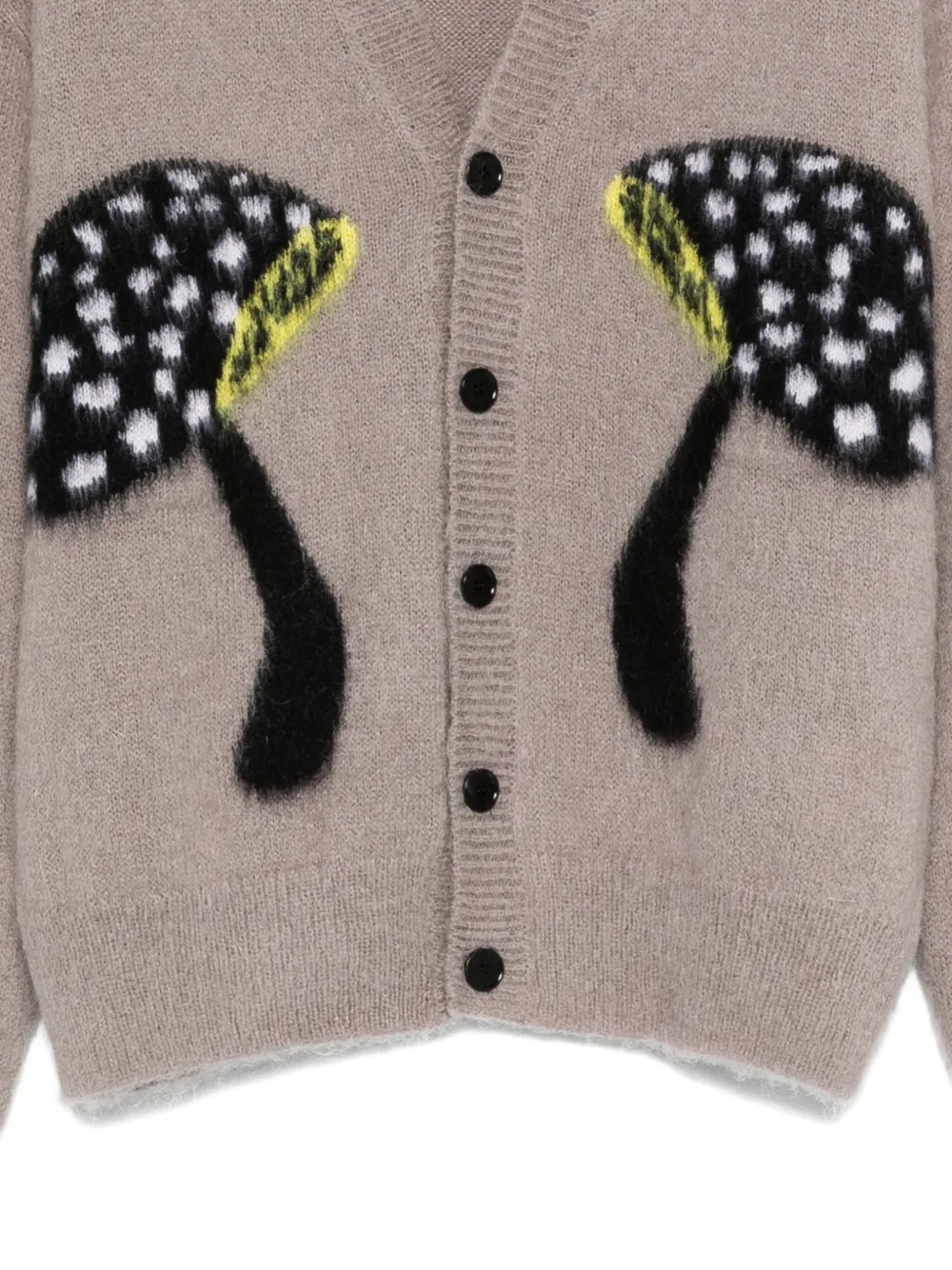 Msgm Mushroom-embellished Cardigan In Neutral