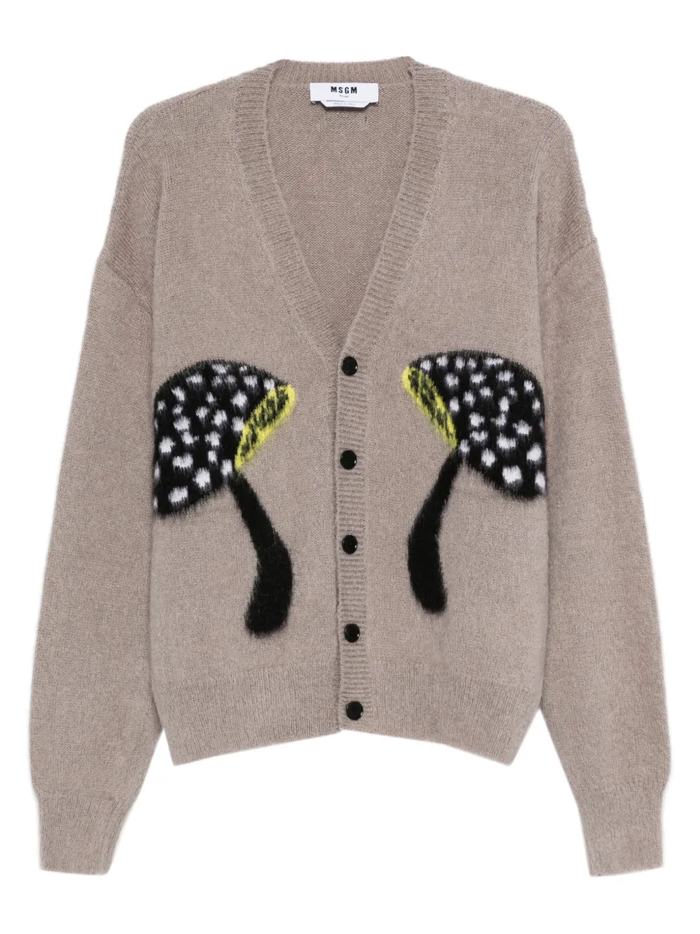 Msgm Mushroom-embellished Cardigan In Neutral