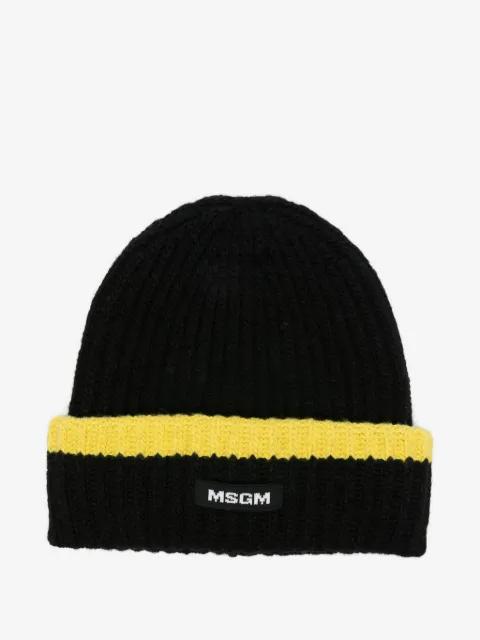 MSGM ribbed-knit beanie hat