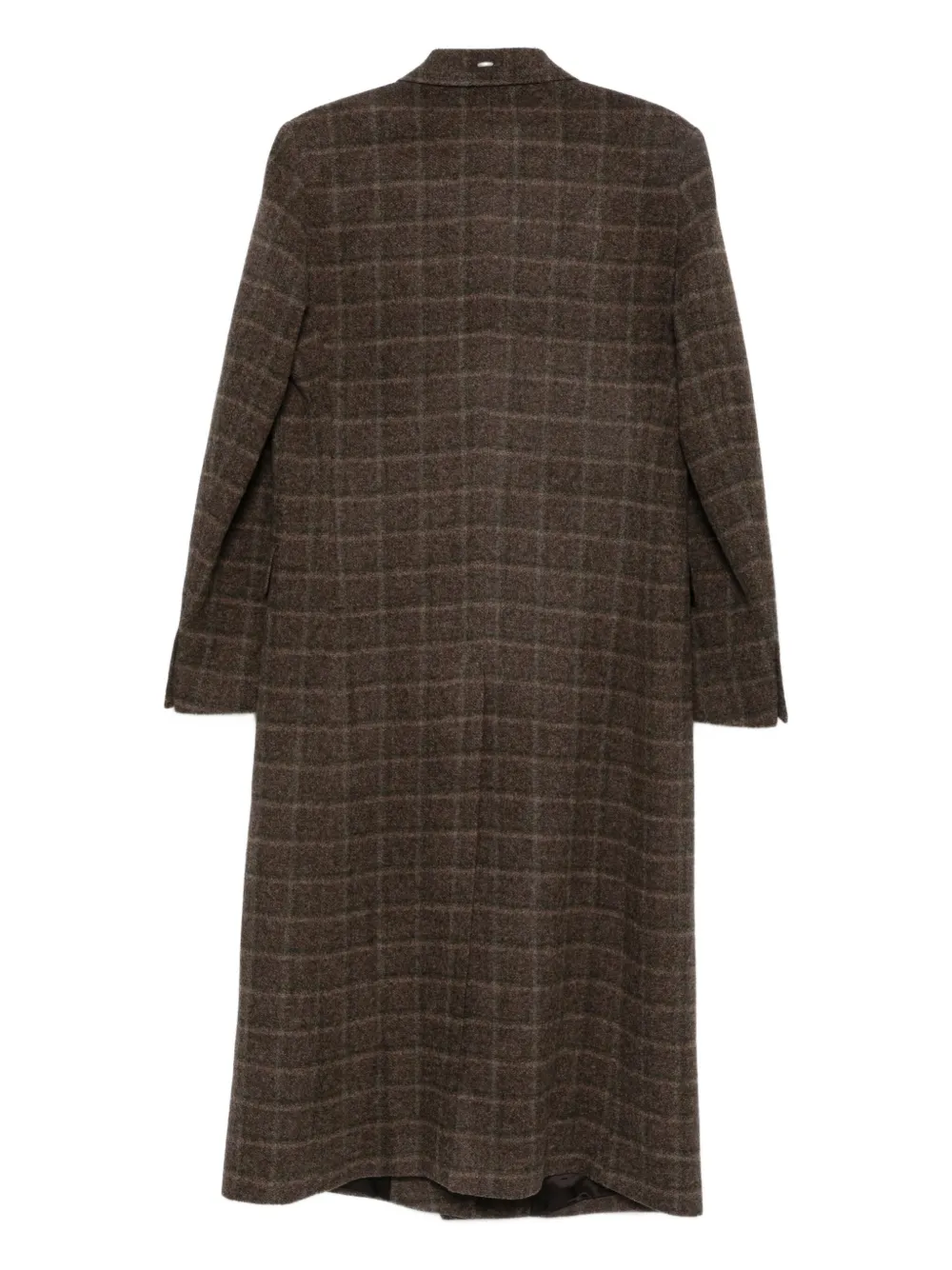 Our Legacy Check-pattern Single-breasted Coat In Brown