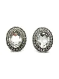 Jennifer Gibson Jewellery 1980s Statement Crystal Headlamp earrings - Silver
