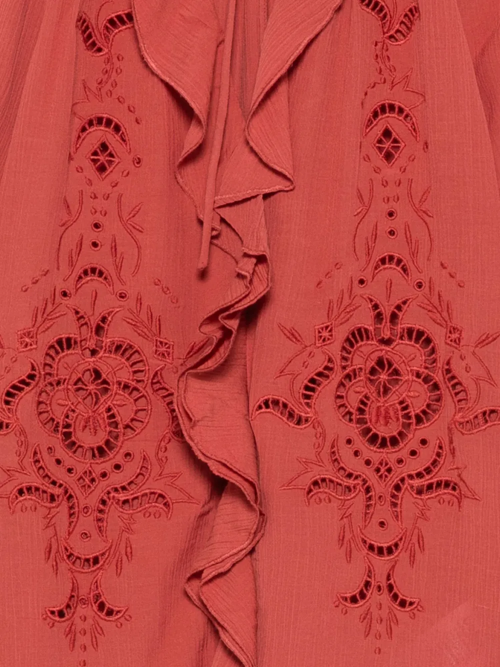 Ba&Sh Shirt met borduurwerk en ruches Rood