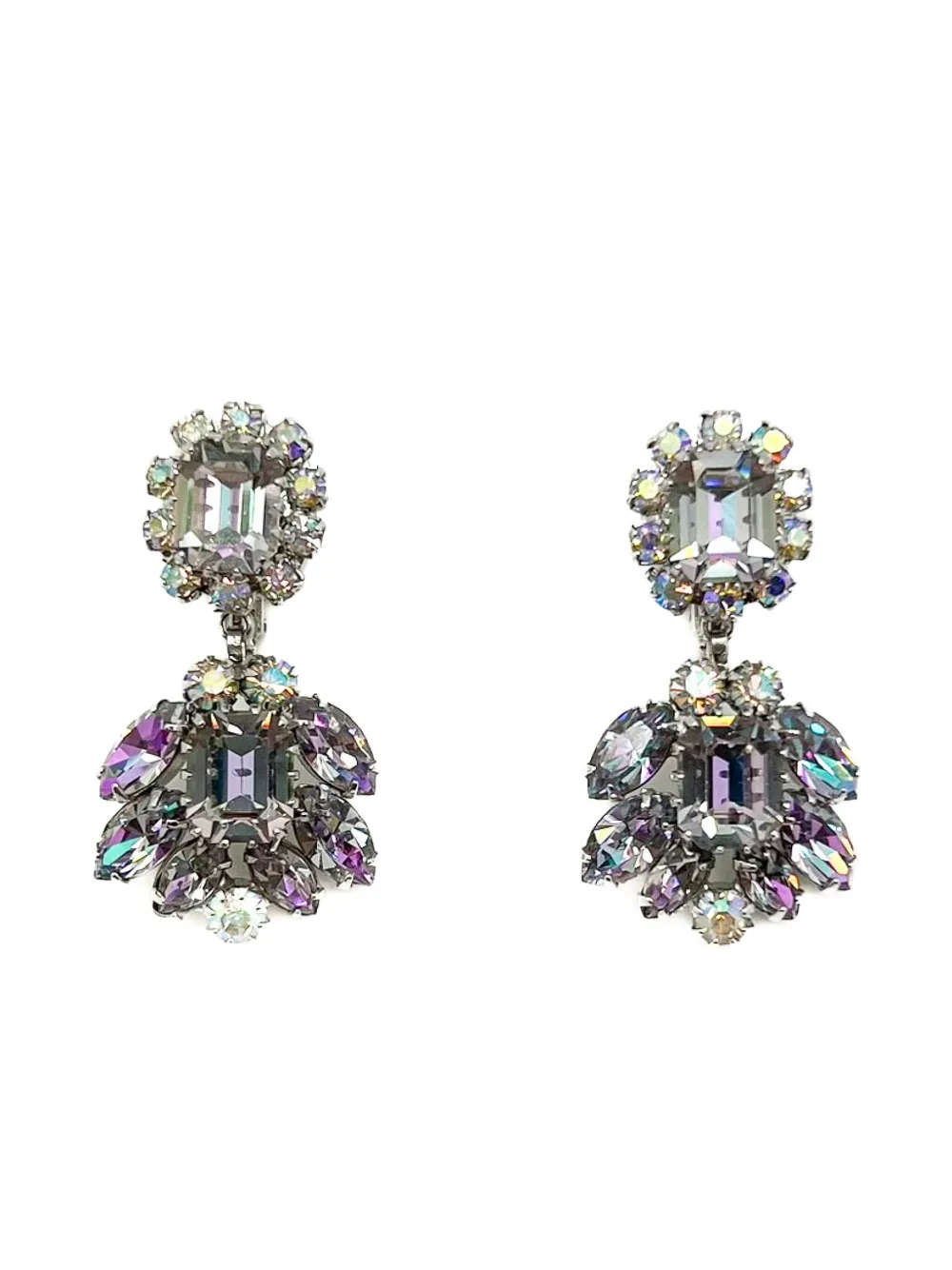 Jennifer Gibson Jewellery 1950s Vendome アメジスト Aurora Borealis ドロップピアス Jennifer Gibson Jewellery 1950s Vendome アメジスト Aurora Borealis ドロップピアス