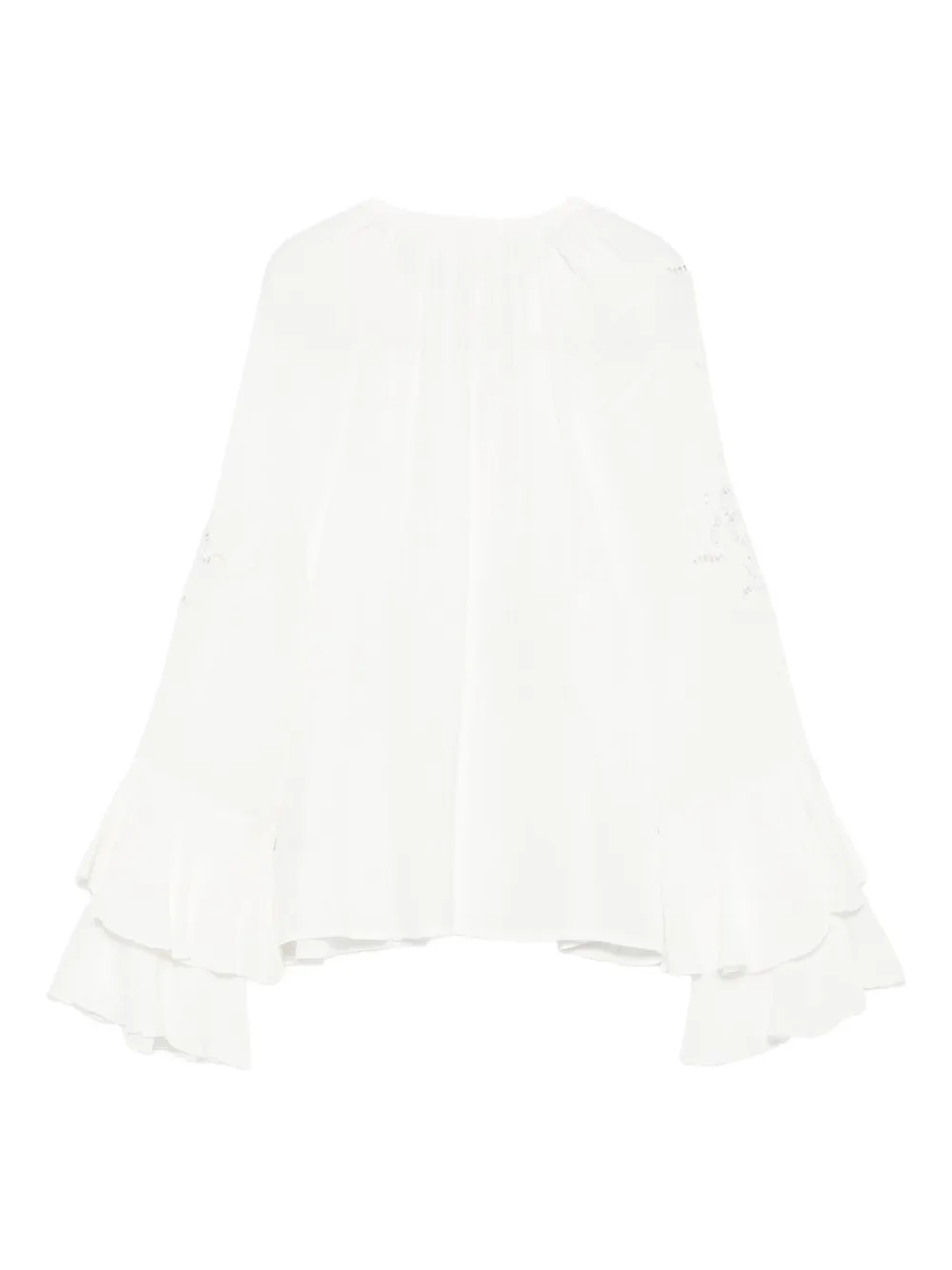 Ba&Sh Omar eyelet-embroidered ruffle blouse - Beige