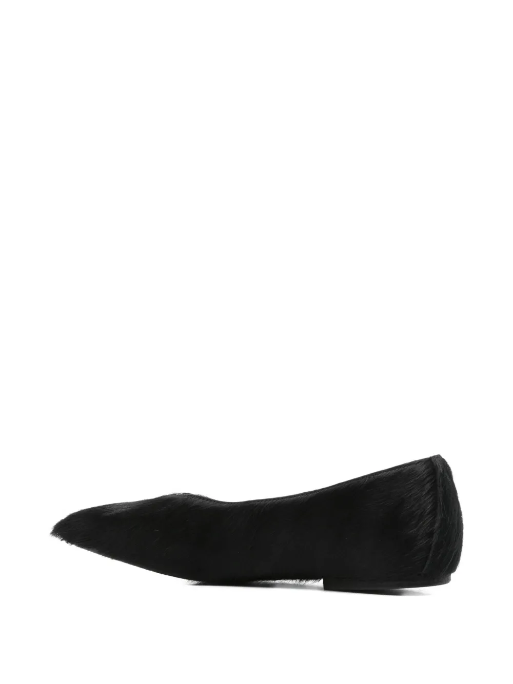 Rick Owens Ballerina's met vierkante neus en kalfshaar Zwart