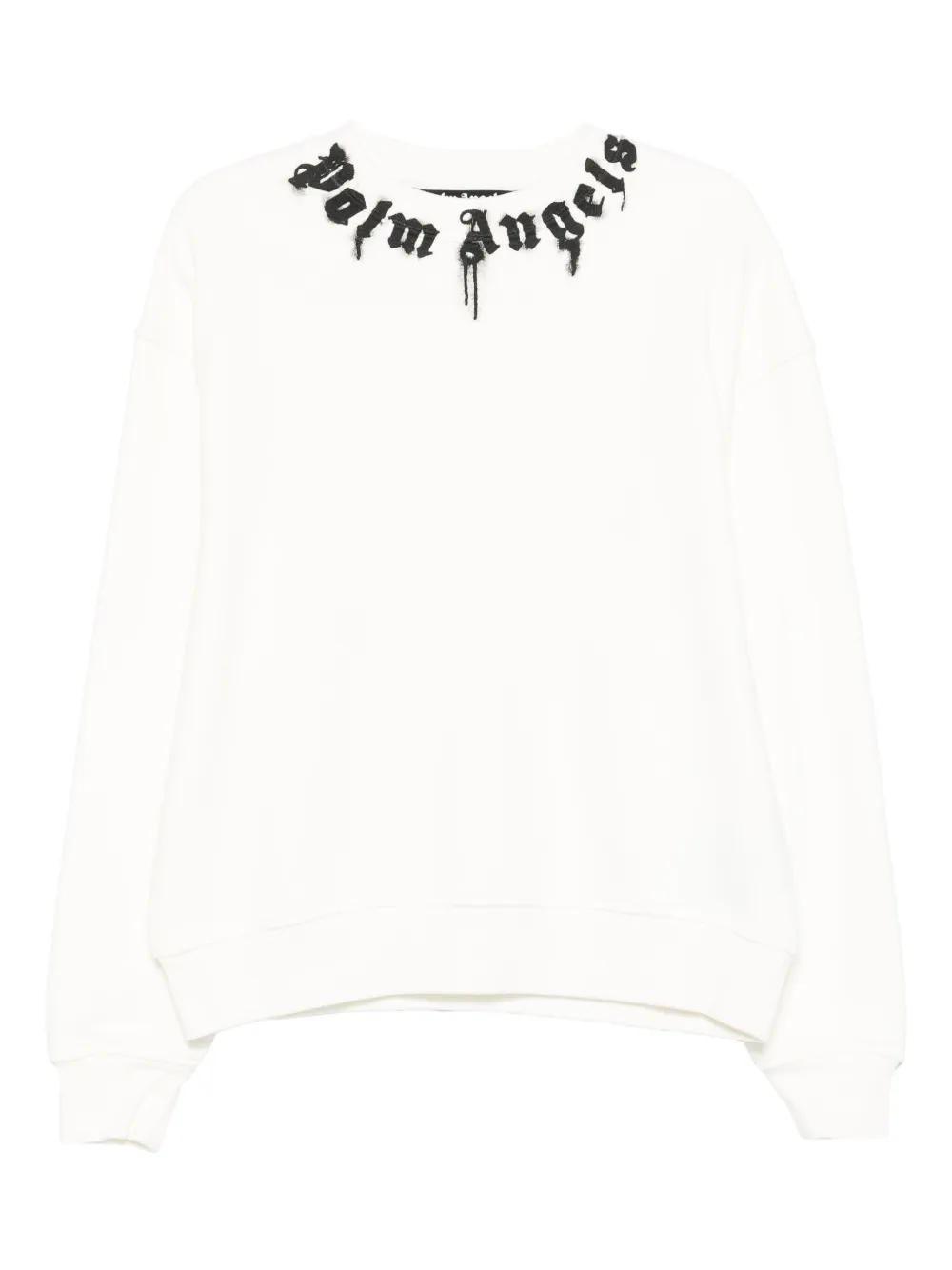 Palm Angels logo-print cotton sweatshirt Wit