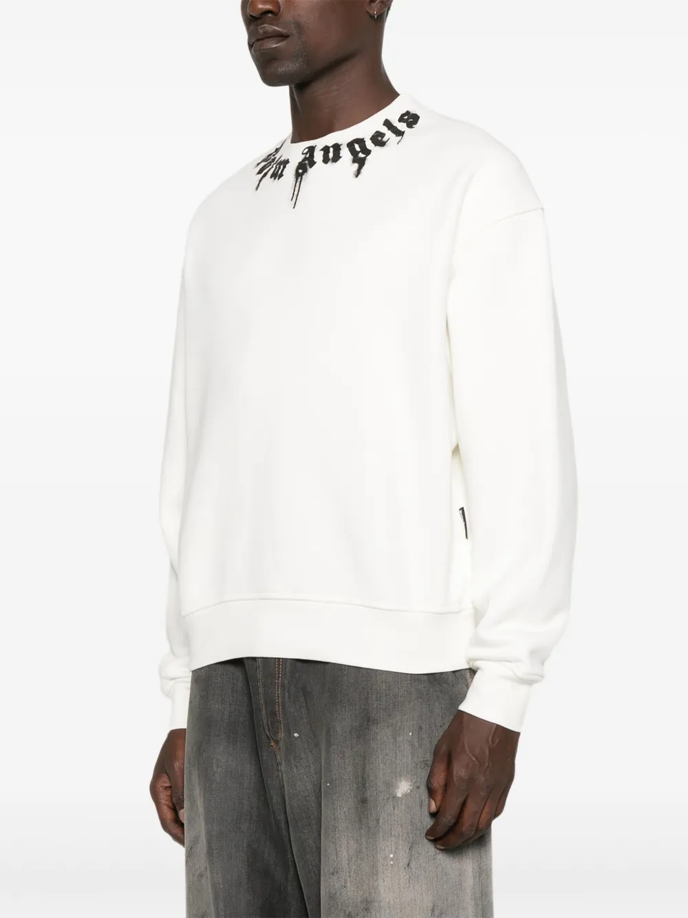 Palm Angels Katoenen sweater met logoprint Wit