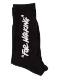 Off-White logo-embroidered socks - Black