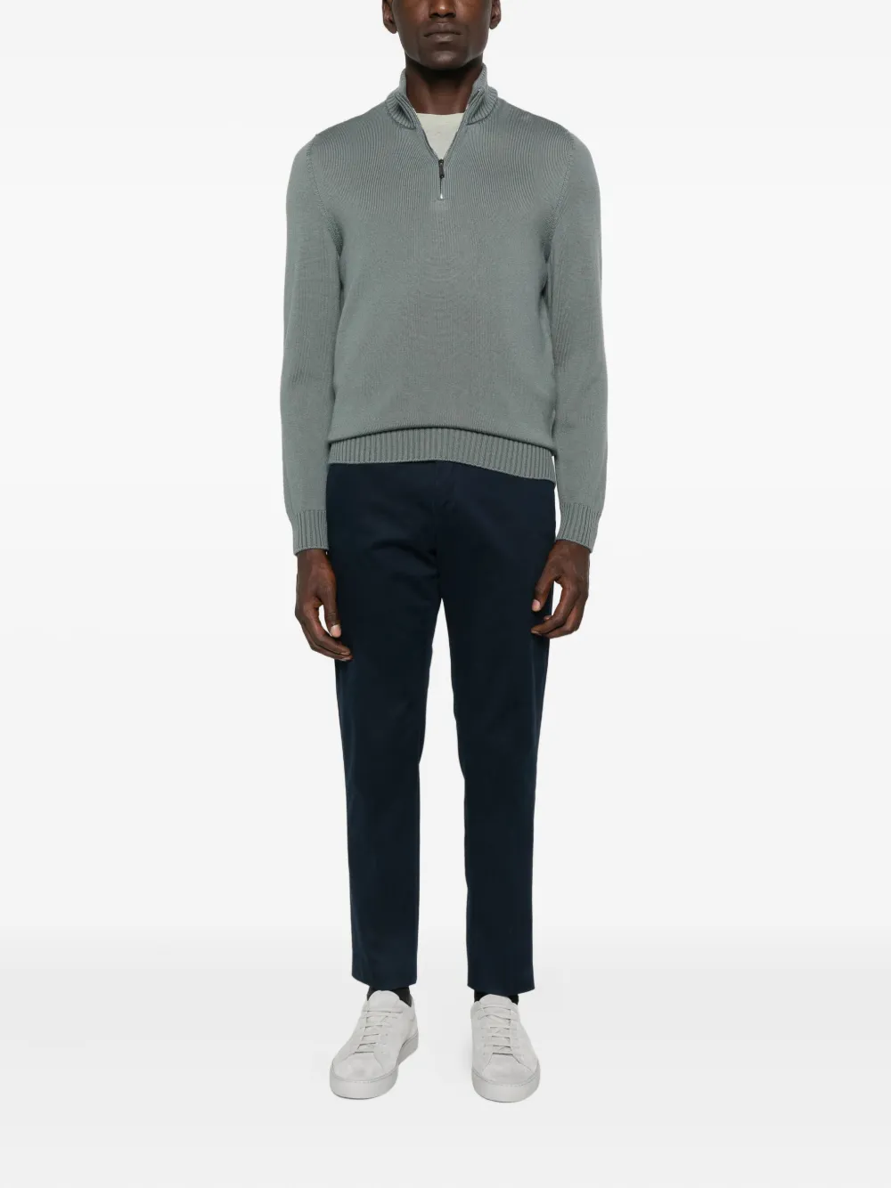 Drumohr high-neck half-zip sweater - Groen