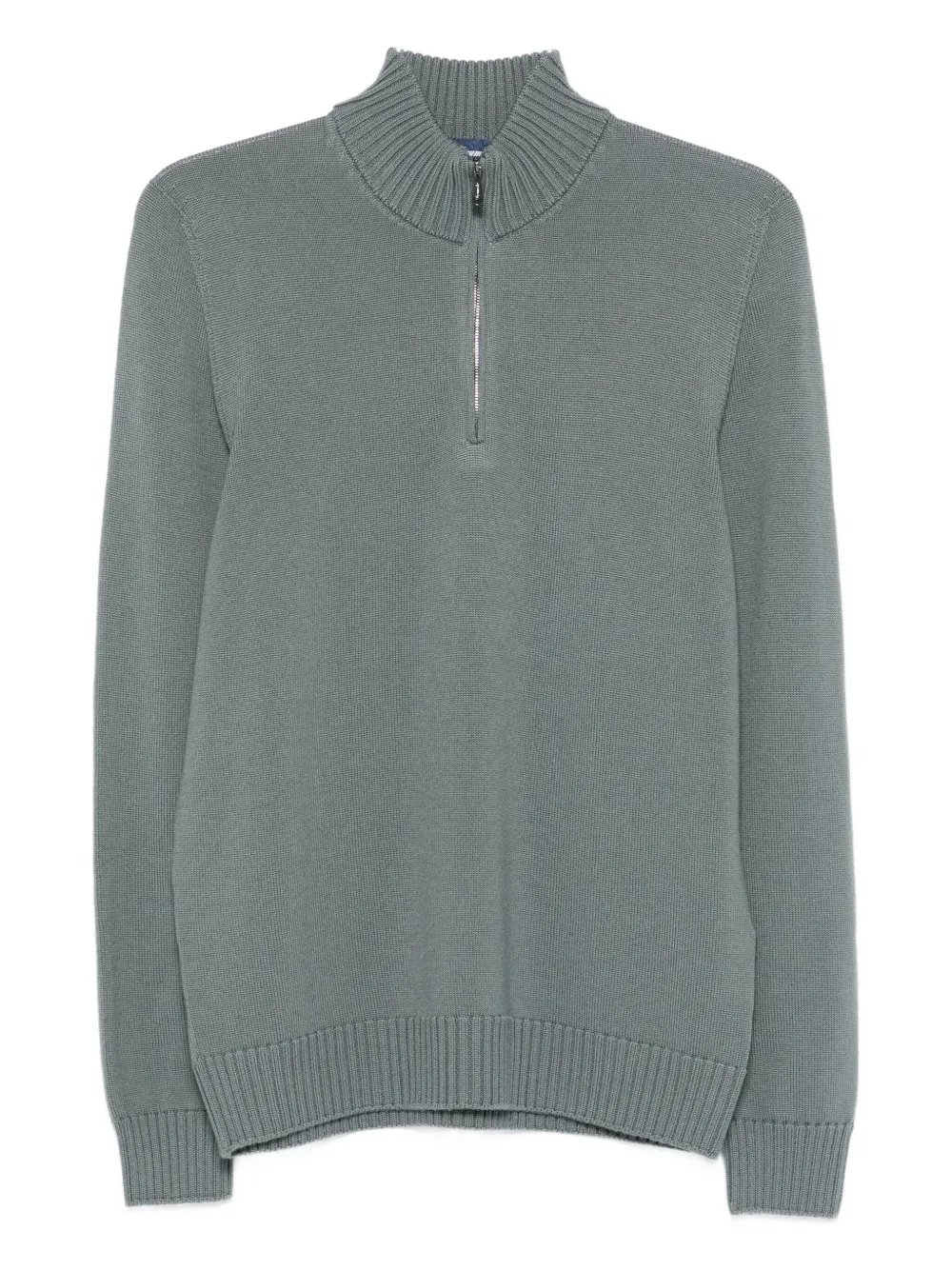 Drumohr High-neck Half-zip Sweater In Green