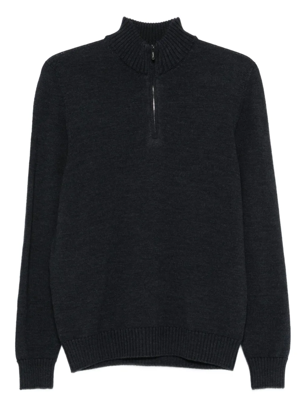 Drumohr High-neck Half-zip Sweater In Gray