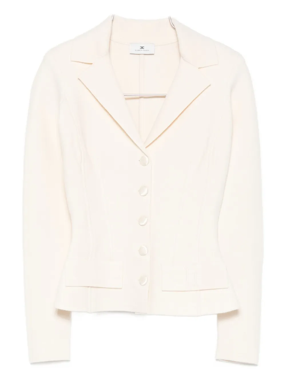 Elisabetta Franchi Button-fastening Fitted Jacket In Neutral