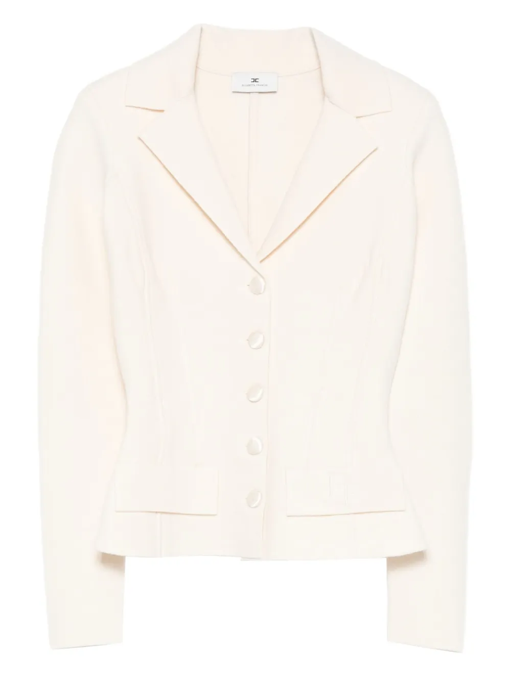 Elisabetta Franchi button-fastening fitted jacket Beige