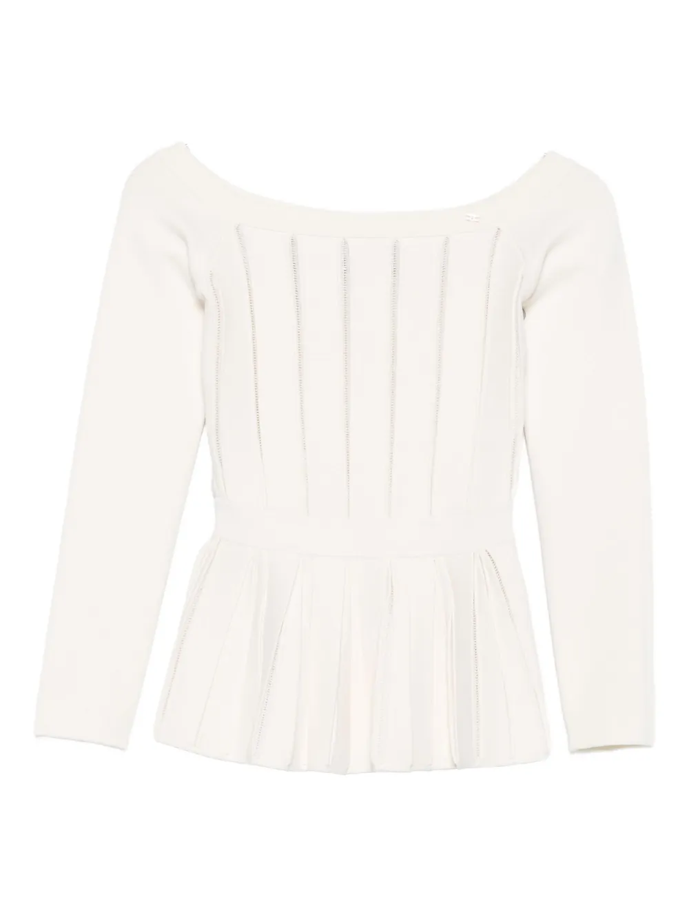 Elisabetta Franchi pleated panelled top Wit