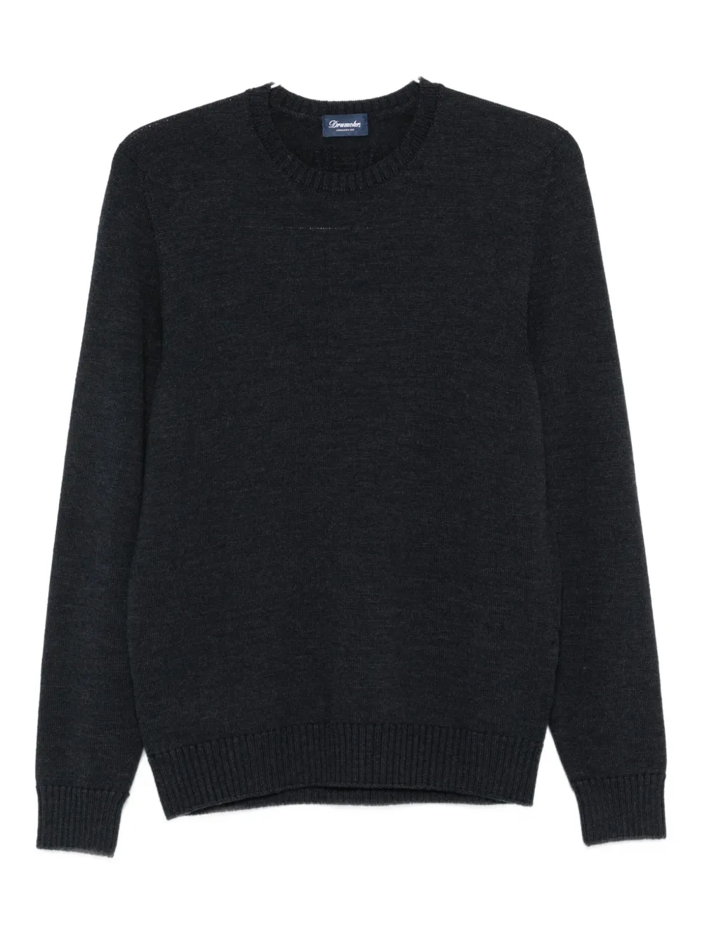 Drumohr Crew-neck Wool Sweater In Gray