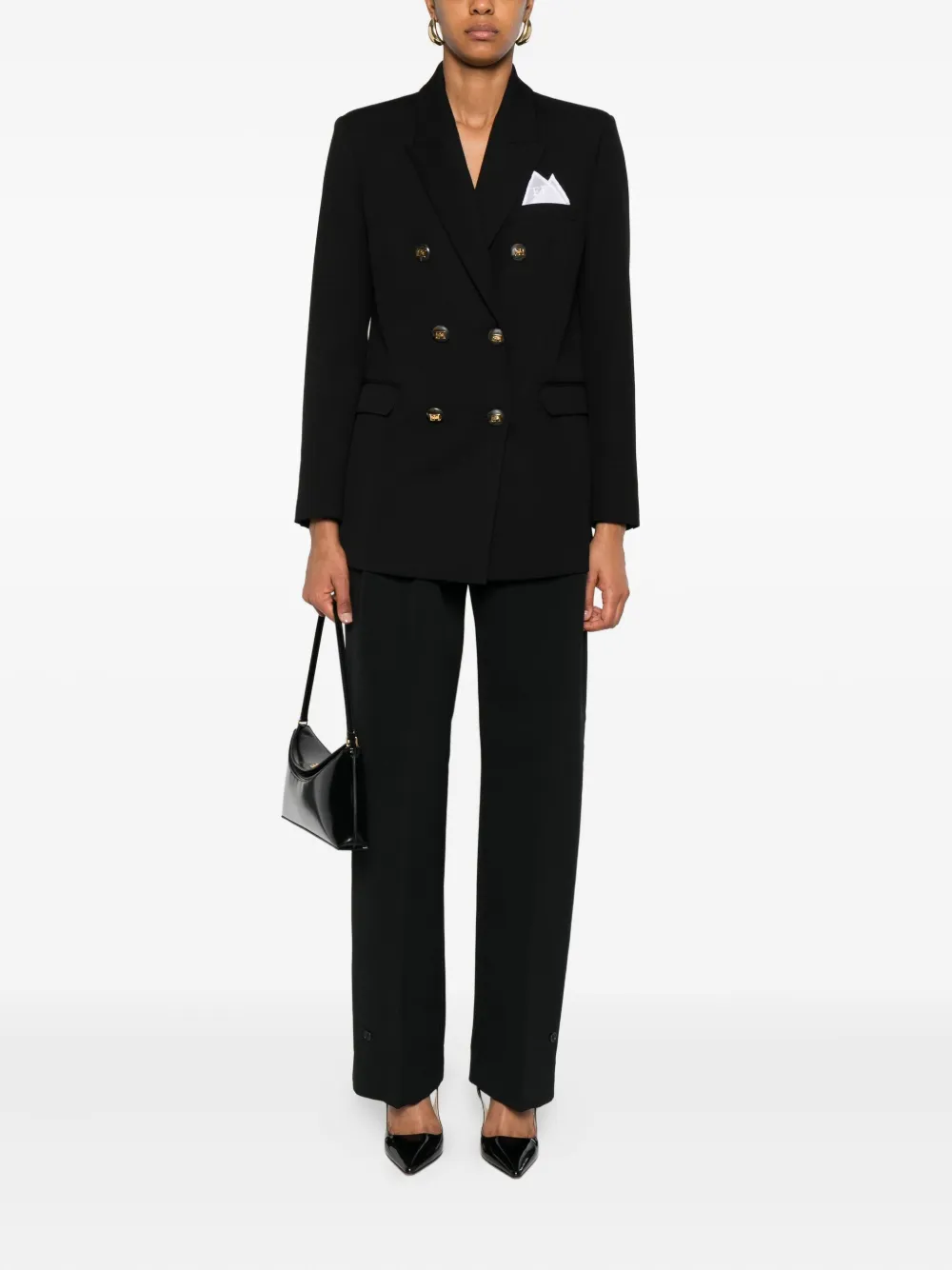 Elisabetta Franchi Cotton Gabardine Blazer With Breast Pocket Clothing In Black
