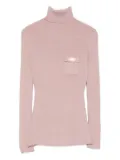Elisabetta Franchi ribbed turtleneck pocket sweater - Pink