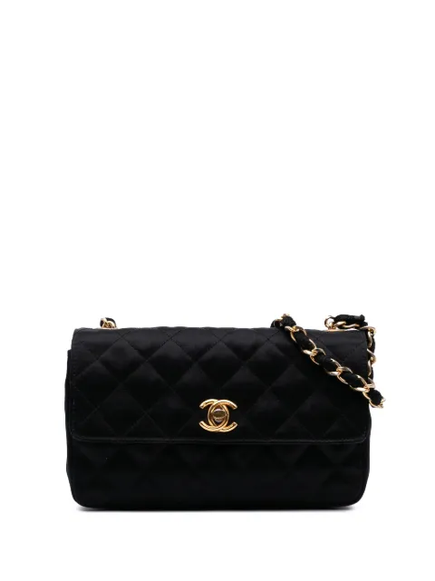 CHANEL Pre-Owned 1986-1988 Mini Rectangular CC Quilted Satin Flap crossbody bag