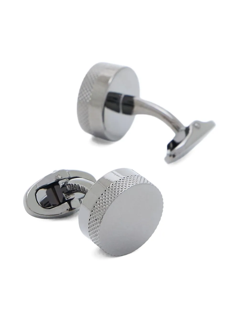Giorgio Armani Textured Round Cufflinks In Silver