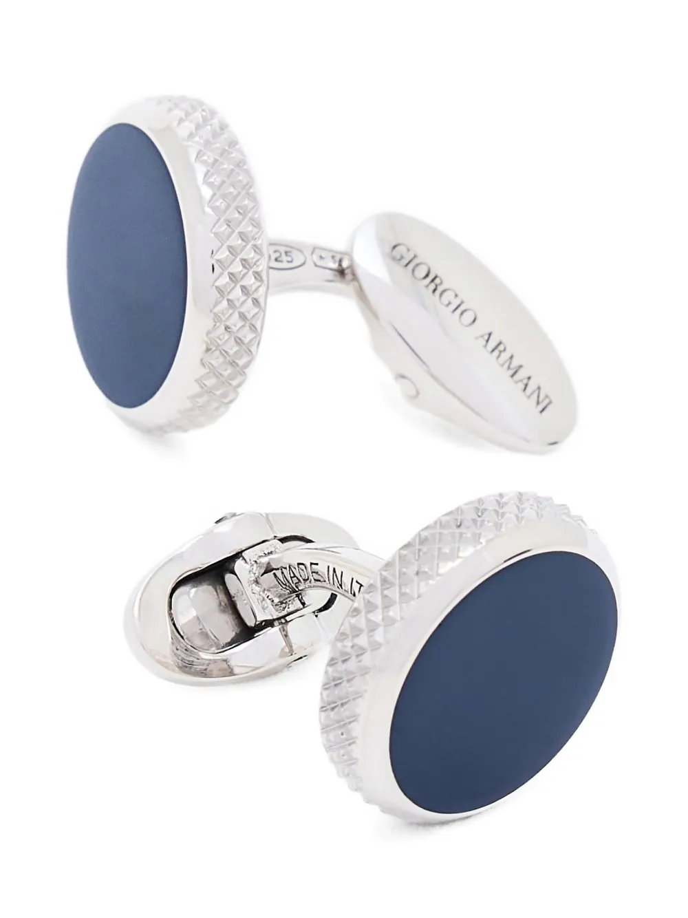 Giorgio Armani Circular-faceted Cufflinks In Silver