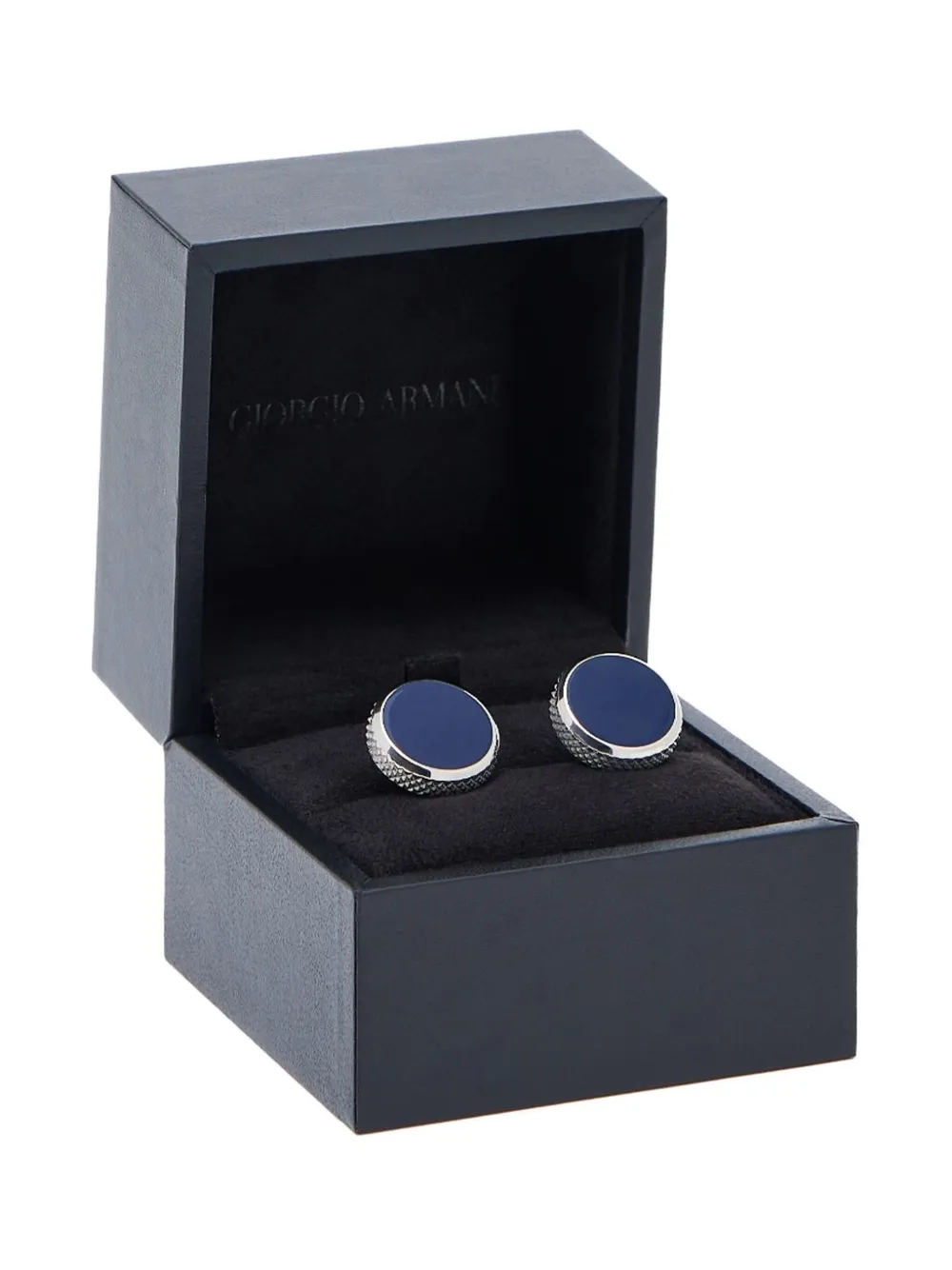 Giorgio Armani Circular-faceted Cufflinks In Silver
