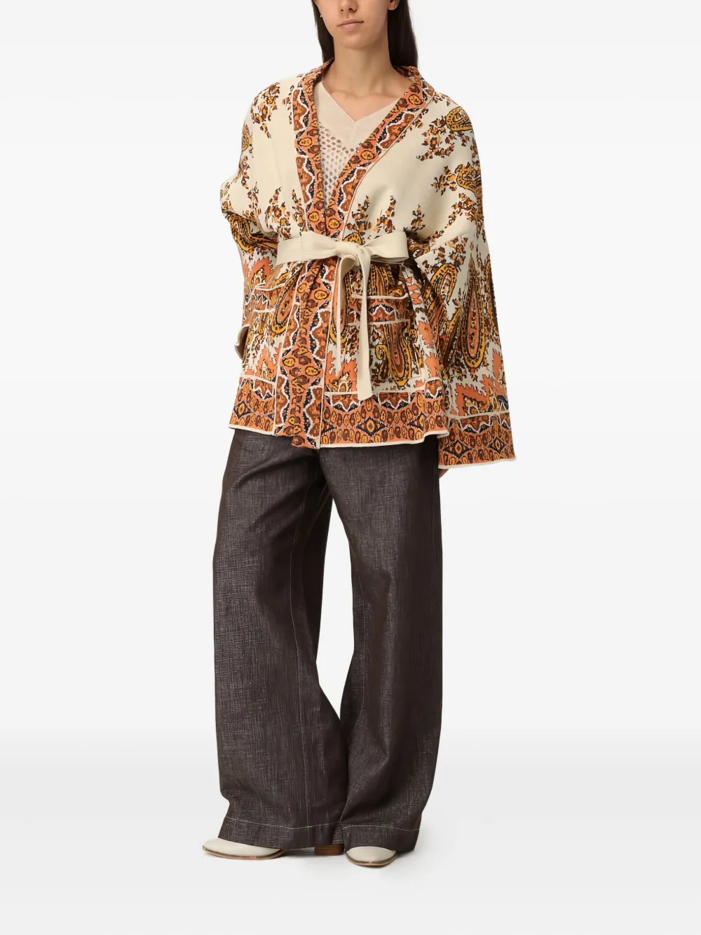 ETRO paisley-patterned belted cardigan | Cardigans | Image 2
