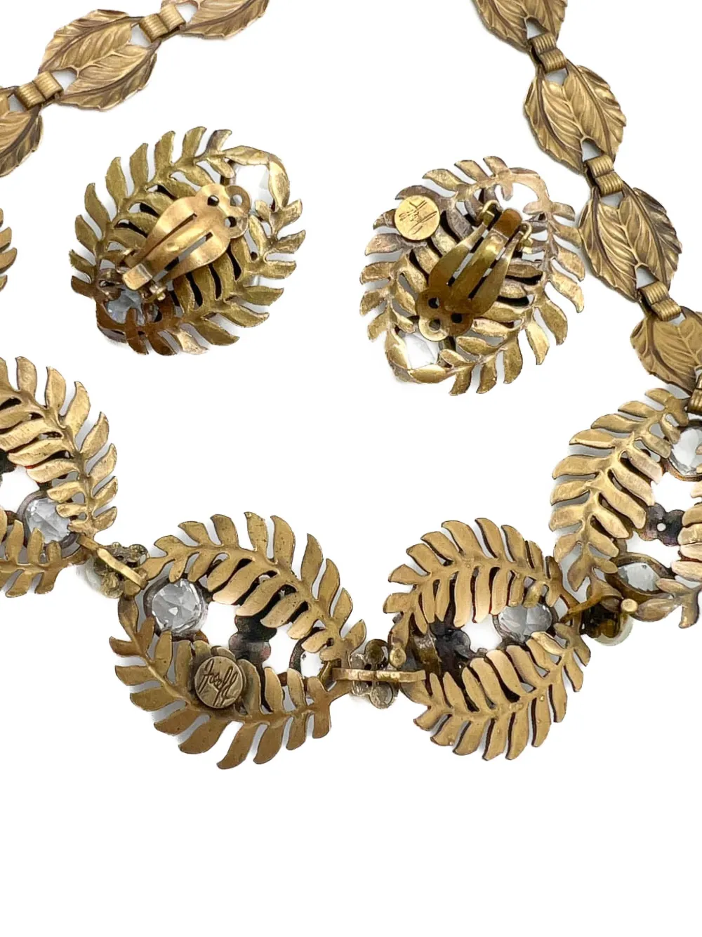 Jennifer Gibson Jewellery 1940s Joseff of Hollywood Pearl & Paste Demi Parure necklace and earrings | Image 2
