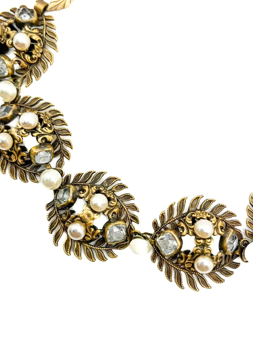 1940s Joseff Of Hollywood Pearl & Paste Demi Parure Necklace And Earrings
