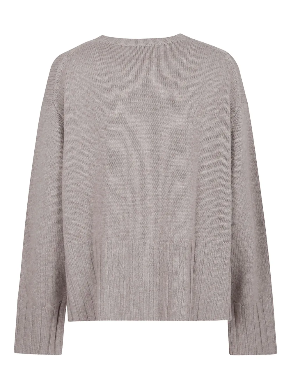 Allude Cropped Knit Sweater With Ribbed Detailing In Gray