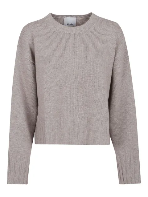 Allude ribbed-trim cashmere sweater