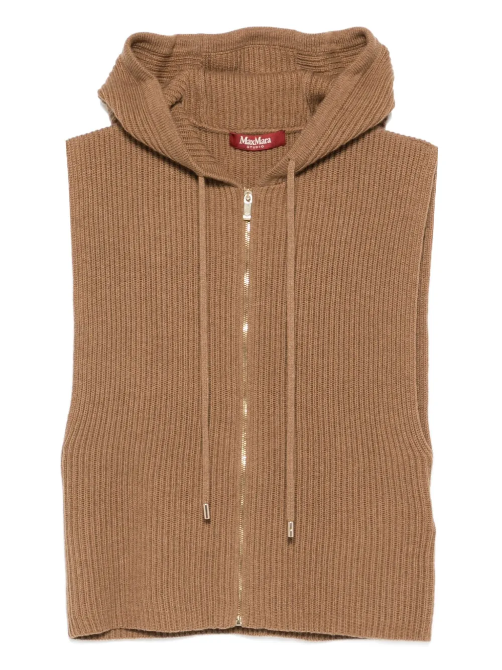 Max Mara hooded zip-front top - ブラウン Max Mara hooded zip-front top - ブラウン