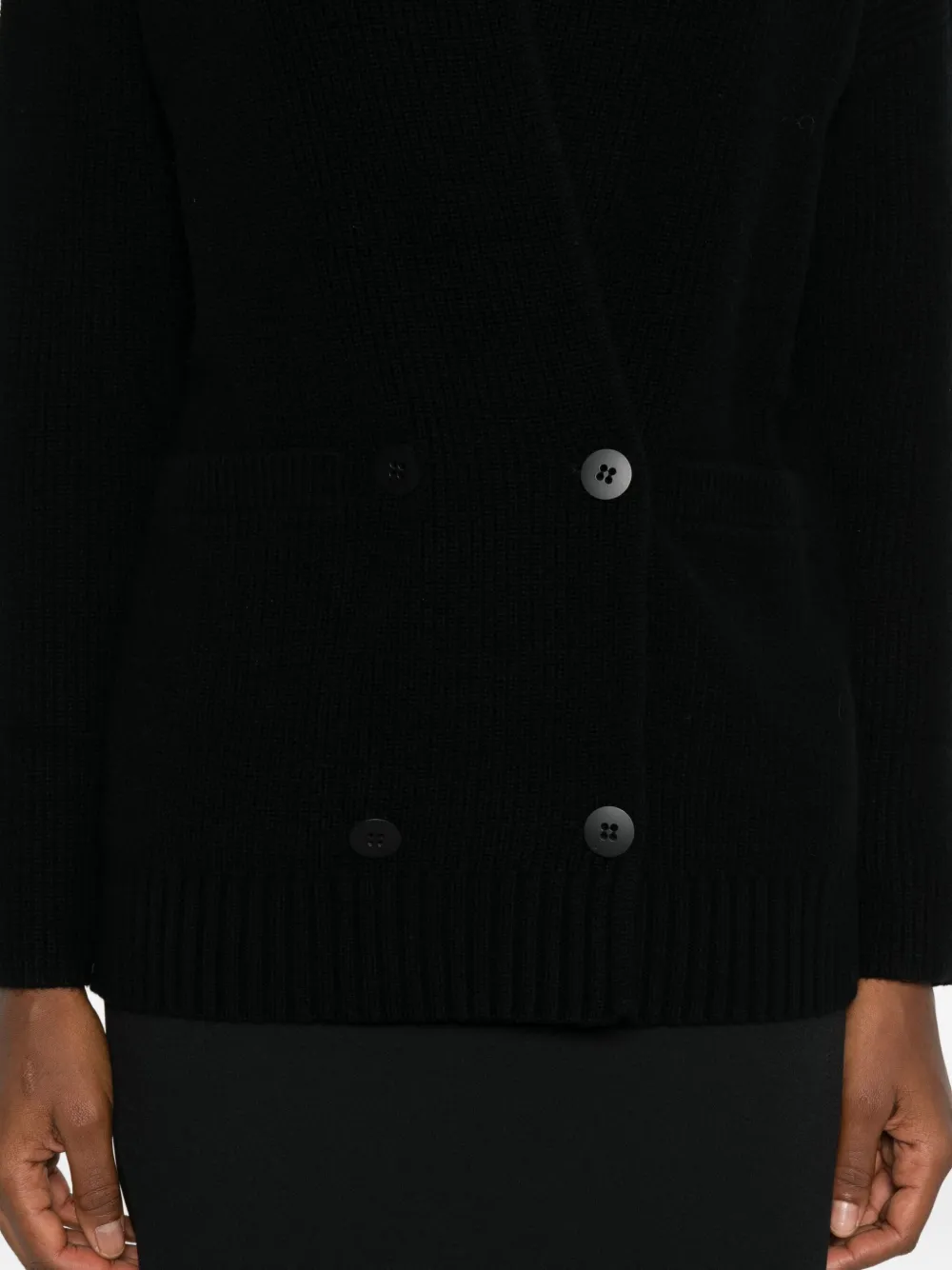Max Mara Double-breasted Cardigan In Black