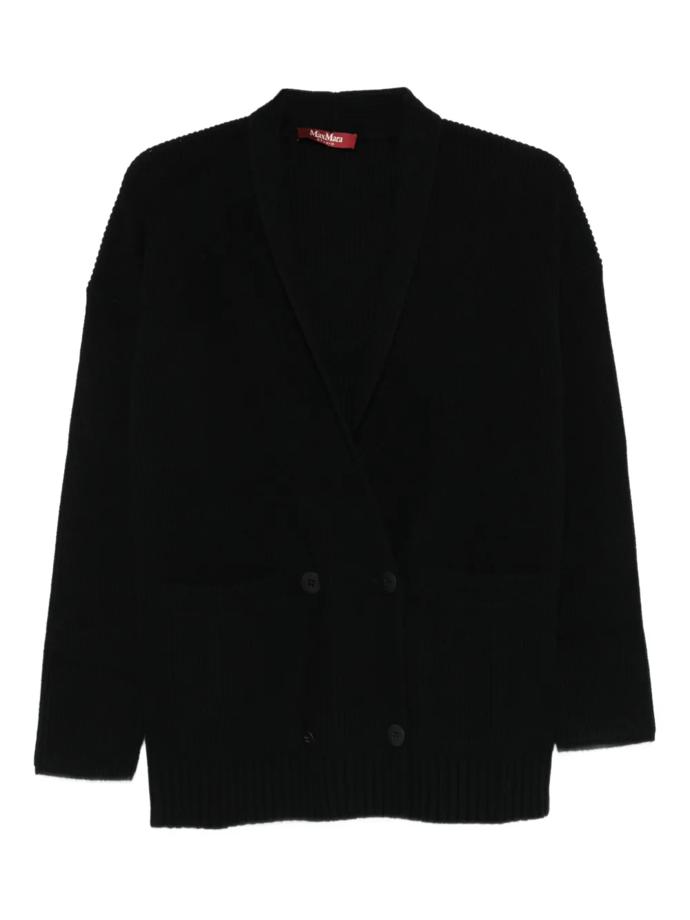 Max Mara Double-breasted Cardigan In Black