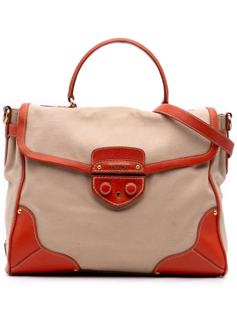 Prada Pre-Owned 2000-2025 Cinghiale Trimmed Canapa Top Handle Bag satchel