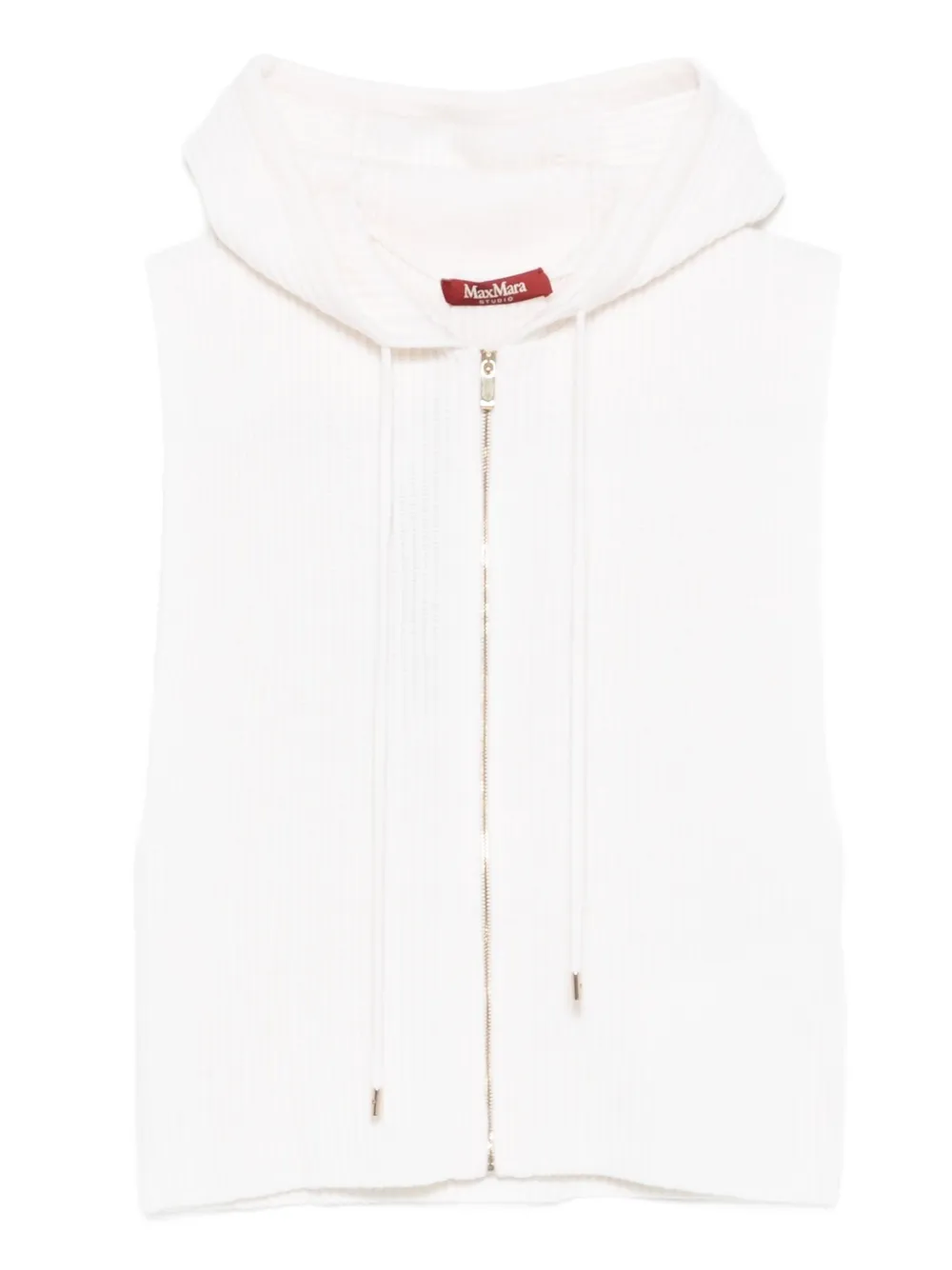 Max Mara ジップアップ ノースリーブパーカー - ホワイト Max Mara ジップアップ ノースリーブパーカー - ホワイト