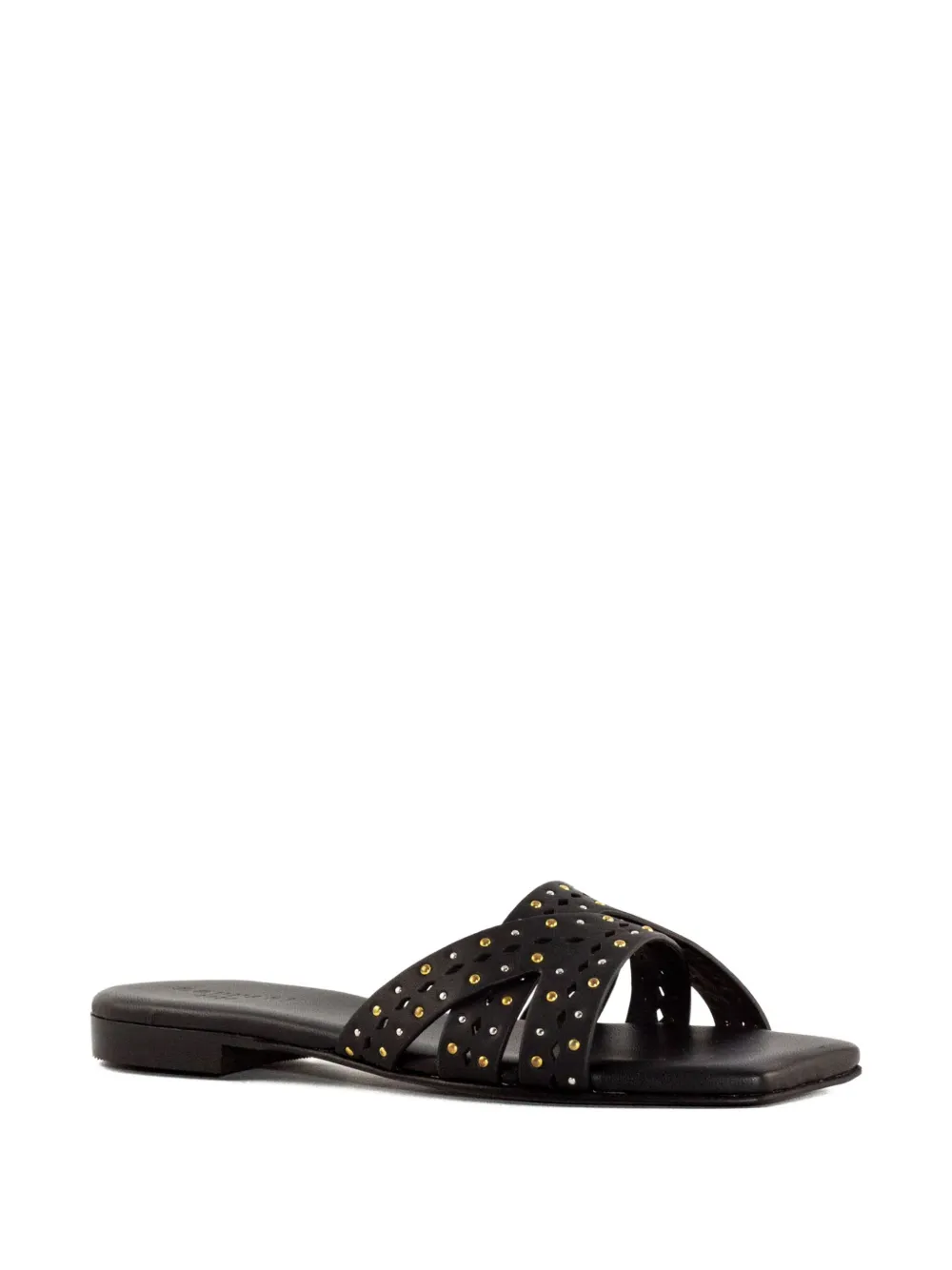 Donnarì leather stud-embellished sandals Black