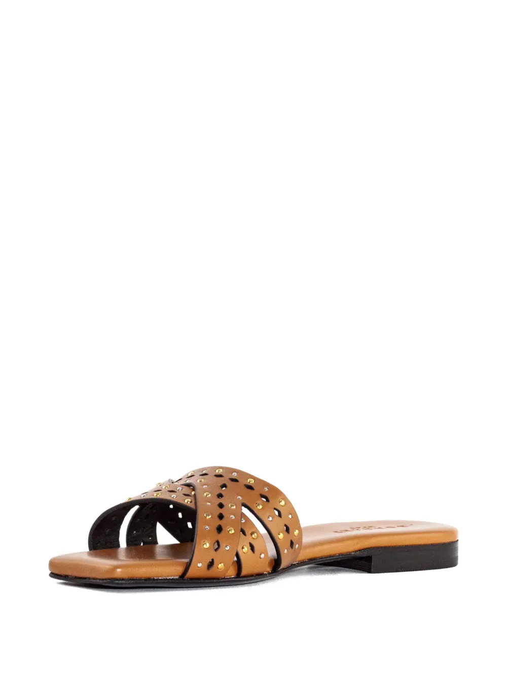 Donnarì stud-embellished leather sandals Brown