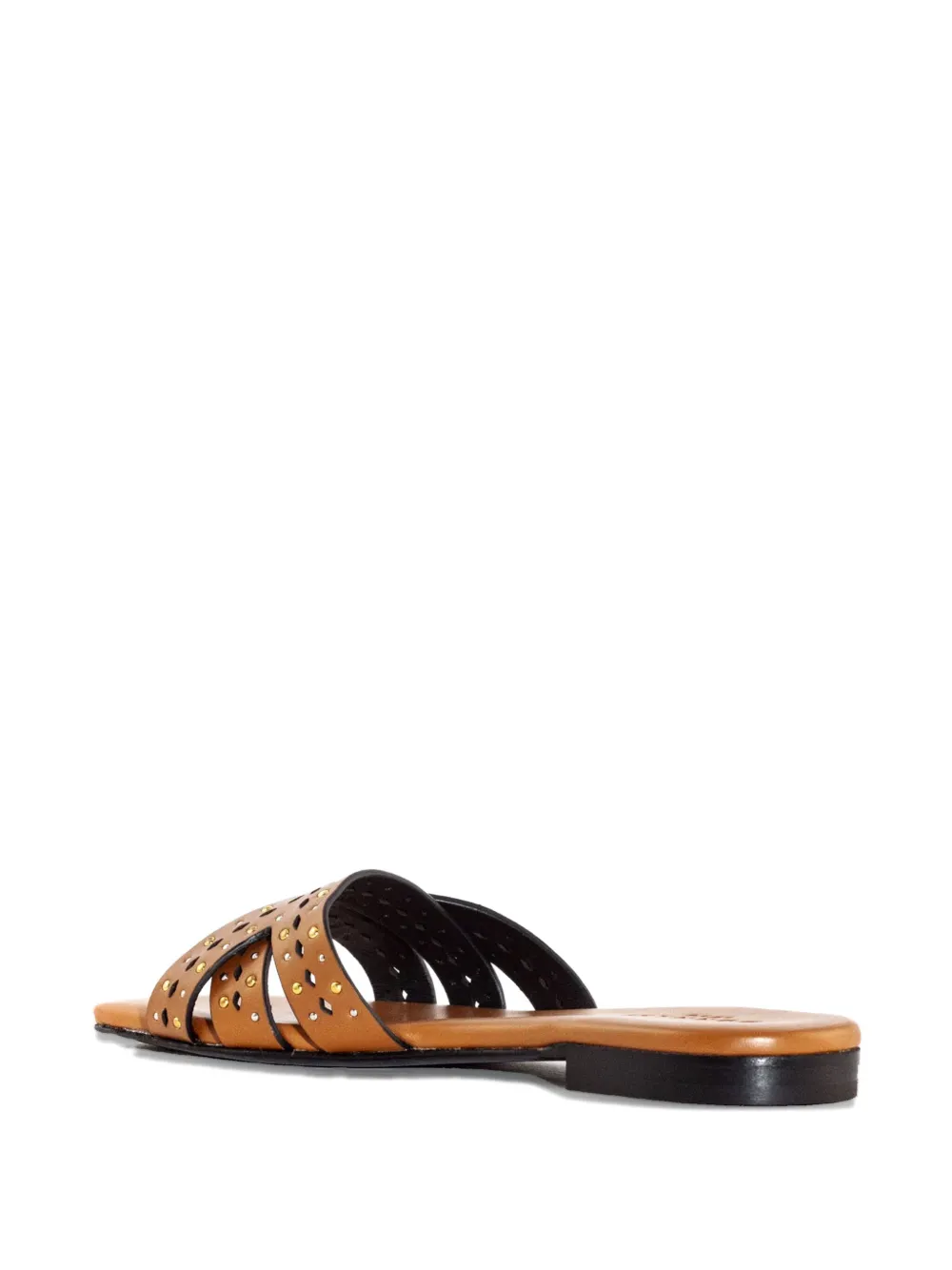 Donnarì stud-embellished leather sandals Brown