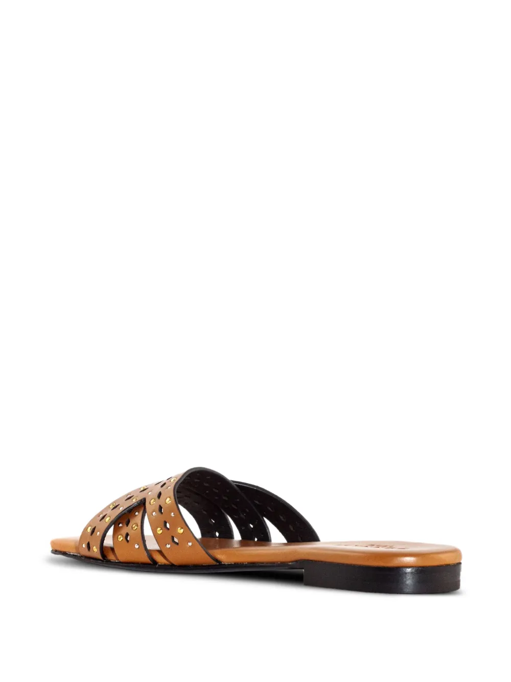 Donnarì stud-embellished leather sandals Brown