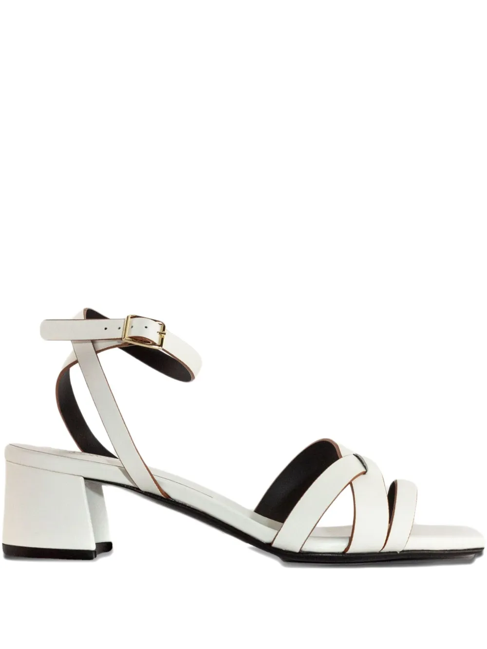 Donnari 60mm Ankle-strap Square-toe Sandals In White