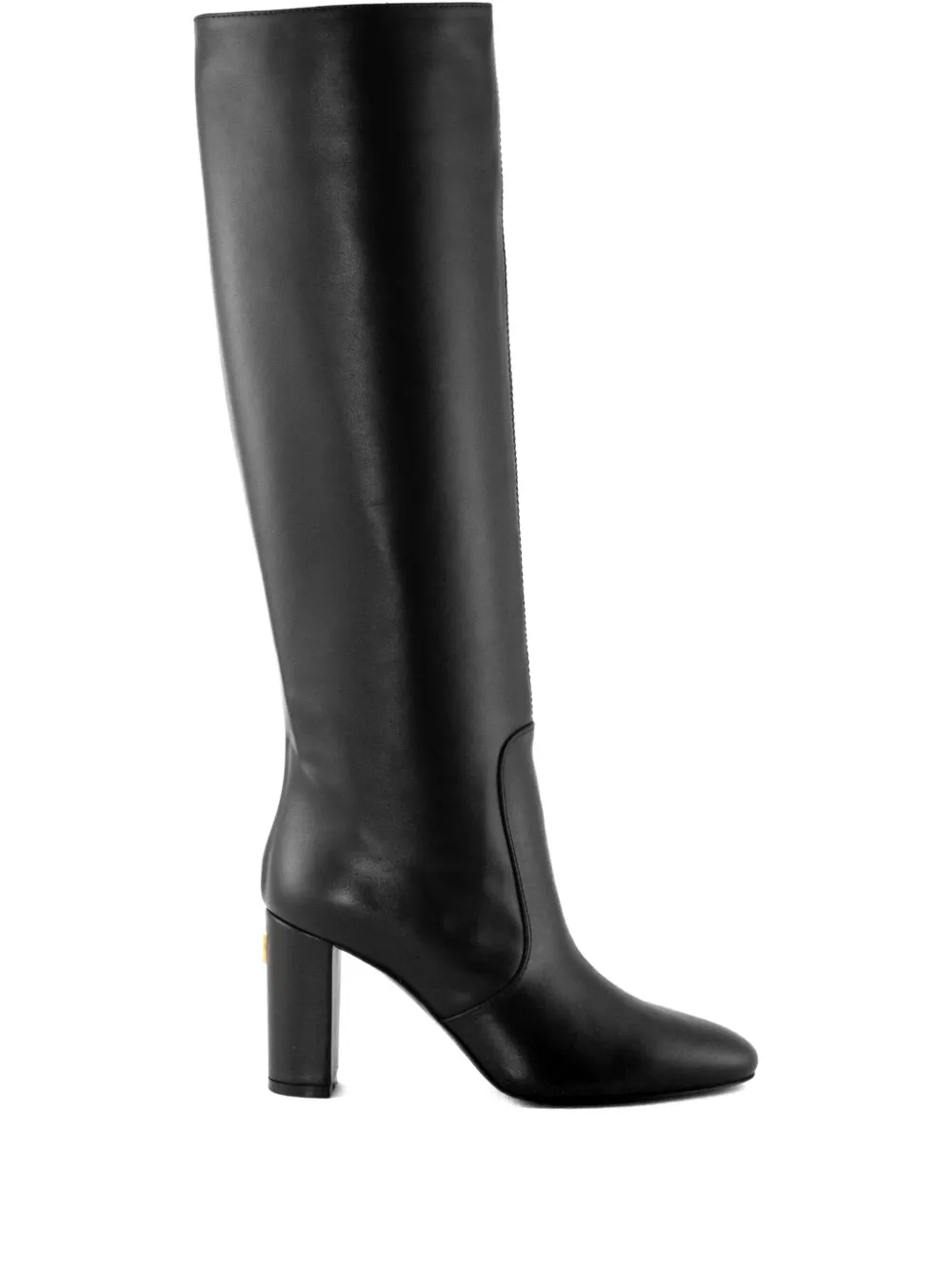 Via Roma 15 80mm metal-logo block-heel boots Black