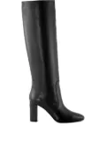 Via Roma 15 80mm metal-logo block-heel boots - Black
