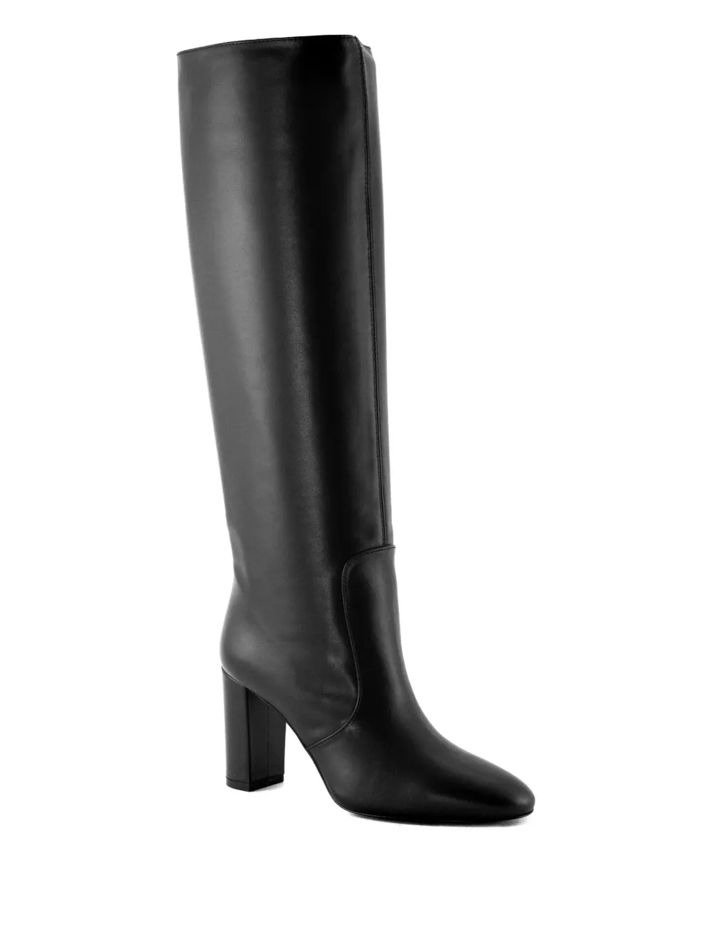 Via Roma 15 80mm metal-logo block-heel boots Black