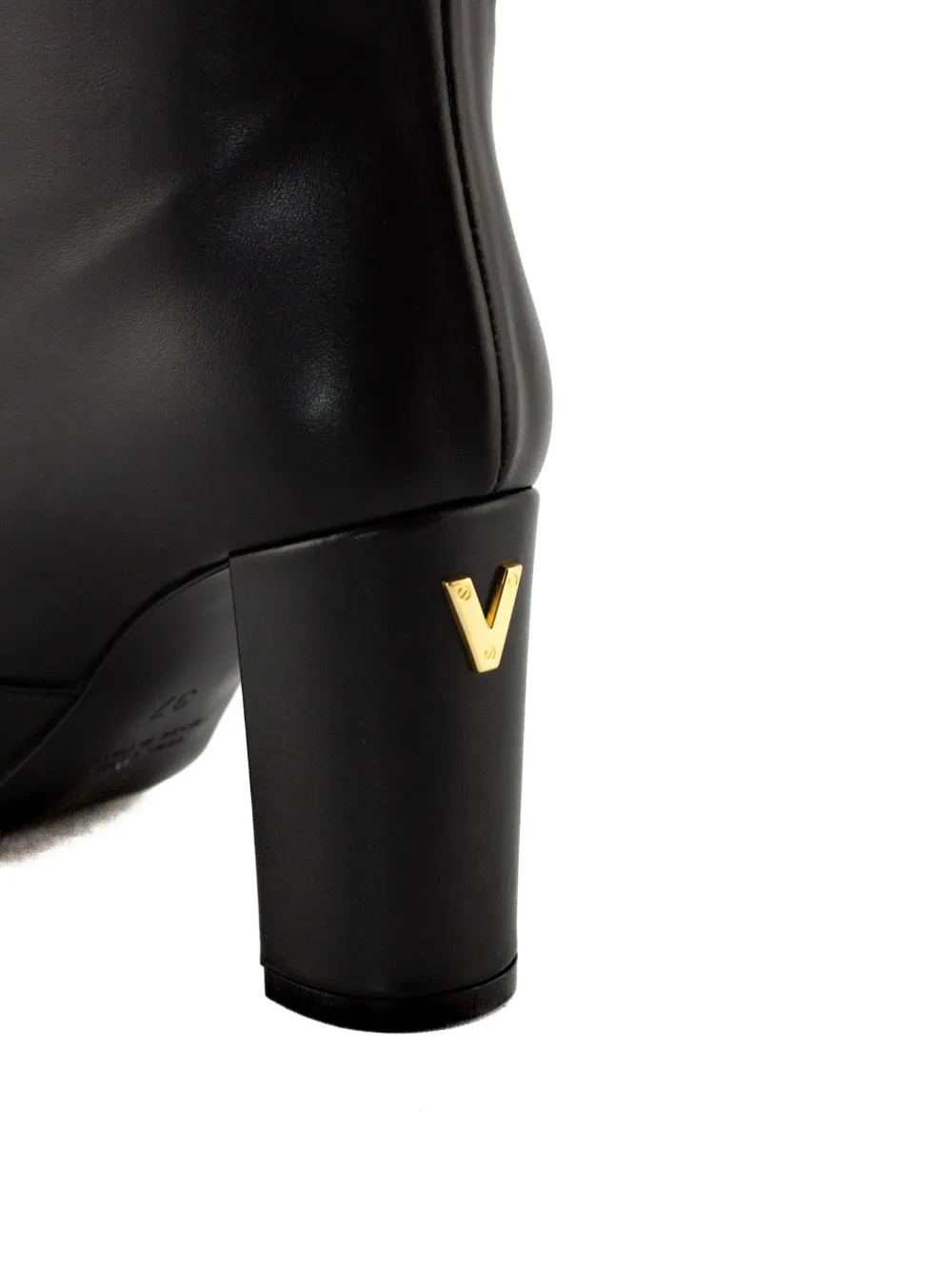 Via Roma 15 80mm Metal-logo Block-heel Boots In Black