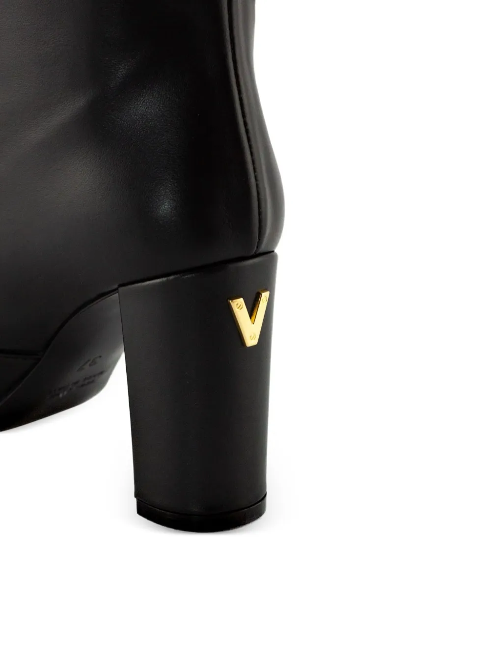 Via Roma 15 80mm metal-logo block-heel boots Black
