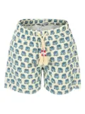 MC2 Saint Barth Kids elephant-print drawstring swim shorts - Neutrals