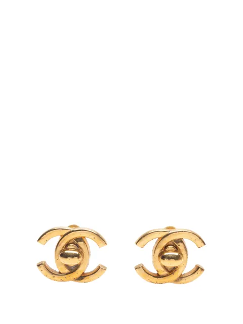 CHANEL Pre-Owned 1997 CC vergulde oorclips met draaislot